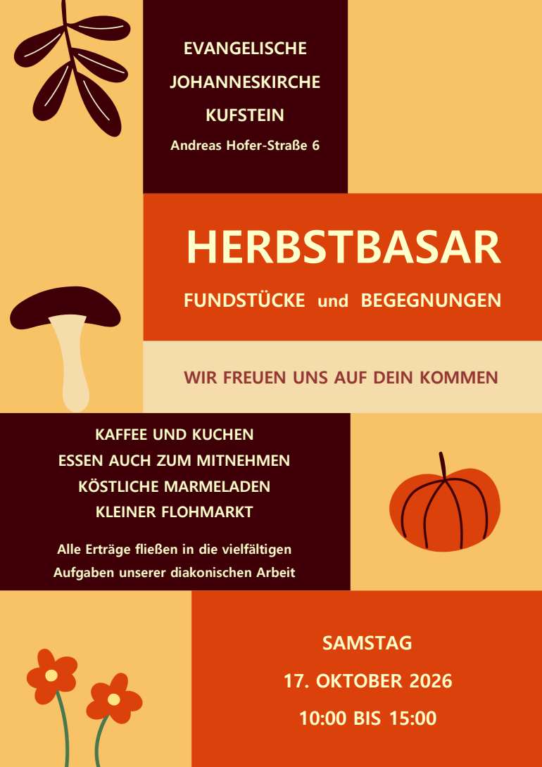 Herbstbasar 2026 (17. Oktober 2026 10 bis 15 Uhr)